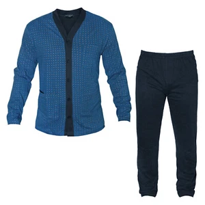Pigiama Uomo NOTTINGHAM Aperto Tg 48-60 Cotone Jersey Art.PG36350 - Foto 1 di 3