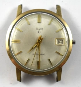 Vintage Elgin Automatic Date 33mm Waterproof 10KRGP & SS Uhr läuft lot.rj - Bild 1 von 5
