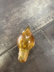 Tapón de botella Empoli Genie color ámbar vintage soplado a mano - Imagen 1 de 6
