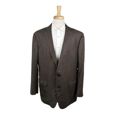Ermengildo Zegna Brown Dark Brown Recent Checked Wool Men’s Blazer Size 50L Mint - Image 1 of 4