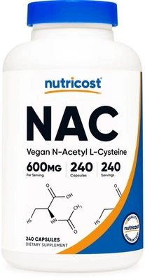 Nutricost N-acetil L-cisteína (NAC) 600mg, 240 Cápsulas Vegetarianas Foto 1 de 4