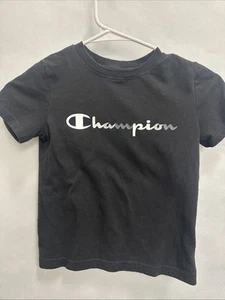 Champion Boys Active Shirt sz 6 Black Short Sleeve Crew Neck Lightweight T Shirt - Picture 1 of 6