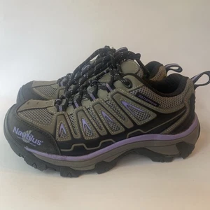 Nautilus Women's Steel Toe Waterproof Oil Resistant Work Shoes Sz 6 Gray Purple - Picture 1 of 9