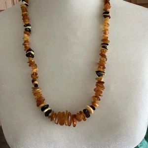 Vintage Amber Natural Baltic Amber Necklace Estate Latvia Honey Red Egg Yolk - Picture 1 of 3
