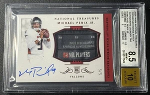 MICHAEL PENIX JR BGS 2024 NATIONAL TREASURES CROSSOVER RC WÄSCHEMARKE AUTO 5/5 - Bild 1 von 2