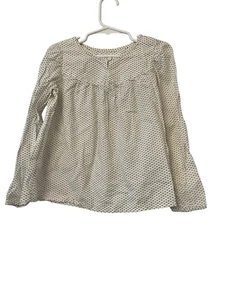 Bonpoint Girls Cream Black Floral Print Blouse Sz 6 Lightweight - Picture 1 of 2