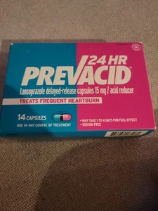Prevacid 24hr Lansoprazole Capsules, 15mg, Acid Reducer, 14-Pack Exp 06/2025 - Picture 1 of 2