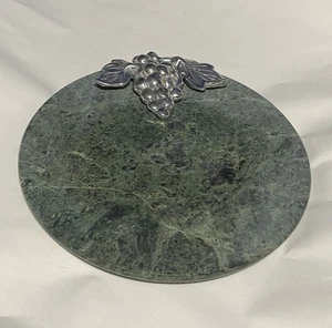 Vintage Italian Green Marble Cheese Charcuterie Appetizer Board Grapes 12” - Picture 1 of 5