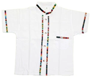 Boy's MEXICAN FIESTA WHITE Shirt Button Down Guayabera Short Sleeve Handmade - Picture 1 of 1