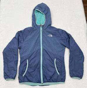 The North Face Girls' Reversible Mossbud Hooded Jacket - SIZE LARGE - Purple - Picture 1 of 7