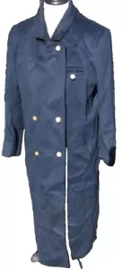 Kristen Blake size 6 navy blue double-breasted coat 3 pockets wool blend USA - Picture 1 of 12