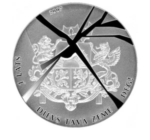 Latvia 2007 silver coin 1 lats proof Foreign rulers box coa - Picture 1 of 2