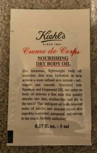 BRAND NEW Kiehl’s Creme de Corps Nourishing Dry Body Oil (5ml) Sample Sachet - Picture 1 of 1