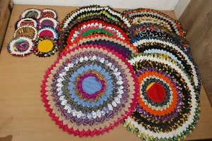 Thai Multicolour Placemat & Coaster Set Colourful Material x8 NEW Handmade Asian - Picture 1 of 22