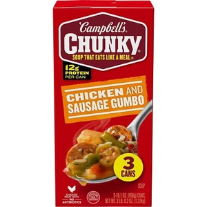 Campbell's Chunky Soup, Chicken and Sausage Gumbo 🍛 16.1 oz Can (Pack of 3) - Picture 1 of 5