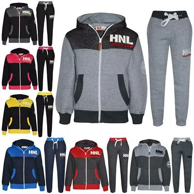 Kids Boys Design Tracksuit Jogging Suit Jacket Top Bottoms Joggers Age 7-13 Year - Image 1 of 2