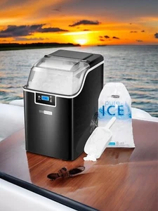 Portable Countertop Nugget Ice Maker 20lbs | Model HZB-20BN | Black - Picture 1 of 8