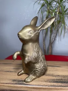 vintage brass rabbit 17cm Easter Spring Ornament - Picture 1 of 12