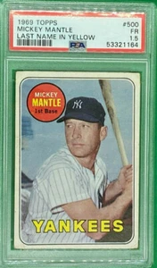 1969 Topps Mickey Mantle #500 PSA 1.5 FR FRESH GRADE QR CODE YANKEES CENTERED - Picture 1 of 3