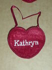 Ganz  NEW Red Felt Name  Embroidered  " KATHRYN" Heart  Craft Patch / Ornamen