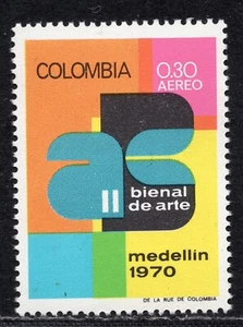 1185 - Colombia 1970 - Airmail - The 2nd Fine Arts Biennial, Medellin - MNH  - Picture 1 of 2