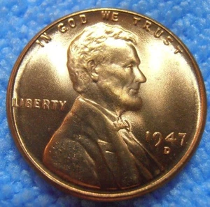 1947 D Lincoln Cent - BU Wheat Penny - Picture 1 of 6