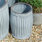 Small vintage style galvanised metal grey round dolly tub garden planter pot