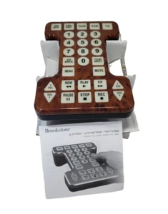 Brookstone Jumbo Universal Remote Faux BURLWOOD 597286 New Open Box Excellent - Picture 1 of 10