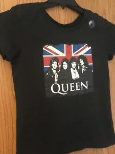 Queen (Group In Front Of British Flag) - Black Shirt - NWT - Ladies - No Tag.    - Picture 1 of 2