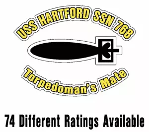 USS HARTFORD SSN 768 Oval Decal / Sticker Military USN U S Navy S06A - Picture 1 of 3