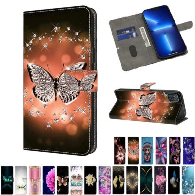 Flip Painted Card Wallet Phone Case For Samsung A42 A70 A51 A71 A81 Xcover 4 5 - Image 1 of 4