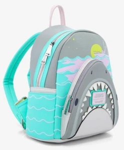Loungefly Jaws Mini Backpack Glow in the Dark Bag Grey - Shark Bruce - Picture 1 of 6