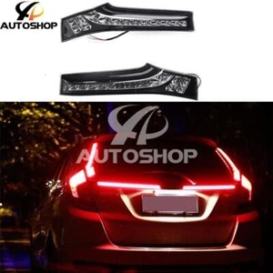 2pcs Smoked Led Rear Pillar Taillight Revesing For Honda Fit Jazz GK5 2014-2020 - Picture 1 of 11