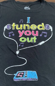 GIRLS T-SHIRT SZ 10/12 “I TUNED YOU OUT” BLACK SHIMMERING SUPER CUTE!! - Picture 1 of 4