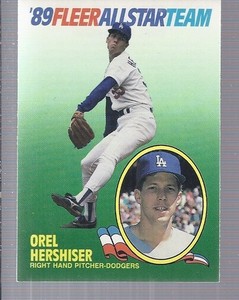 1989 Fleer All-Stars Los Angeles Dodgers Baseball Card #7 Orel Hershiser