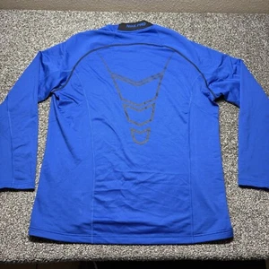 Nike Pro Shirt Mens 2XL Blue Fitted Long Sleeve Mock Active Dri Fit - Picture 1 of 14