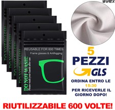 5x Panno Antiappannante occhiali antiappannamento salviette igienizzanti NOFOG