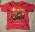 The Doors Hollywood Bowl Live 1968 Concert Tour T-Shirt Red Tie Dye Size XS