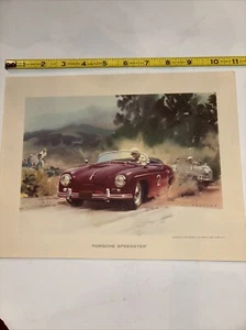 Vintage 1958 lithograph Porsche 356 Speedster rare - Picture 1 of 7