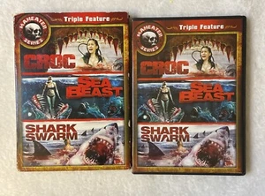 Triple Feature Maneater Series Dvd Horror Croc Sea Beast Shark Swarm 2010 Nr - Picture 1 of 9