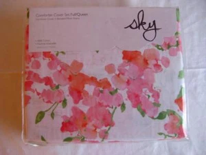Sky Blushing Hydrangea Duvet & Sham Set Full/Queen Pink Floral 100% Cotton - Picture 1 of 9