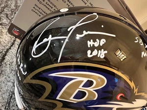 Ray Lewis Autographed Signed Baltimore Ravens Authentic Helmet JSA 8 Inscription - Picture 1 of 11