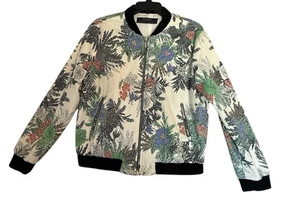 Chaqueta Bomber Zara Basic Para Mujer Estampado Floral Multicolor Talla M Foto 1 de 4