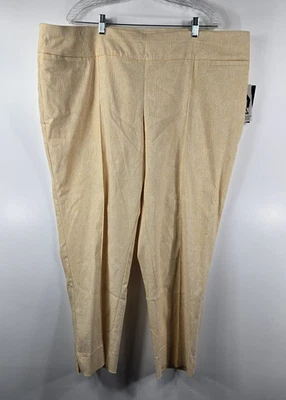 Investments Women's Size 24W Yellow Heathered Ankle Pants Park Avenue Fit NWT - Image 1 of 4