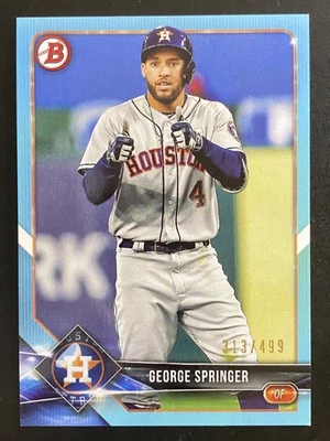 George Springer 2018 Bowman Sky Blue /499 Houston Astros #14 - Image 1 of 2