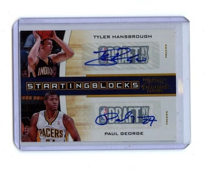 Баскетбольная карточка 2010–11 Contenders Пол Джордж/Тайлер Хансбро с двойным автографом No/49 Pacers - Изображение 1 из 2