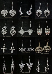 Orecchini Acciaio nodo della strega luna triscele ecate cuore albero vita witch - Imagen 1 de 13