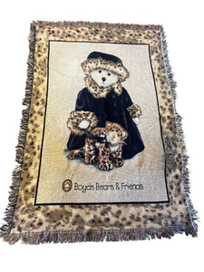 Vintage Boyds Bears & Friends Gobelin Überwurf Decke - Leopardenborte - entzückend B - Bild 1 von 16
