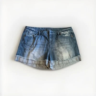 Michael Kors Women's Blue Denim Jean Shorts Distress, Size 12 - Image 1 of 4