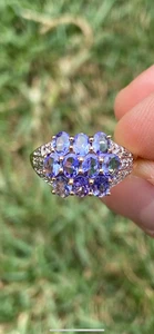 Ring 9 kt Gold Tansanit und Diamant - Bild 1 von 6